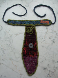 Handmade Merino Wool Necktie Fireheart Scarlet Wine Red Raisin – One Size