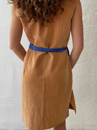 Stoff Kleid braun M (ohne Gürtel)