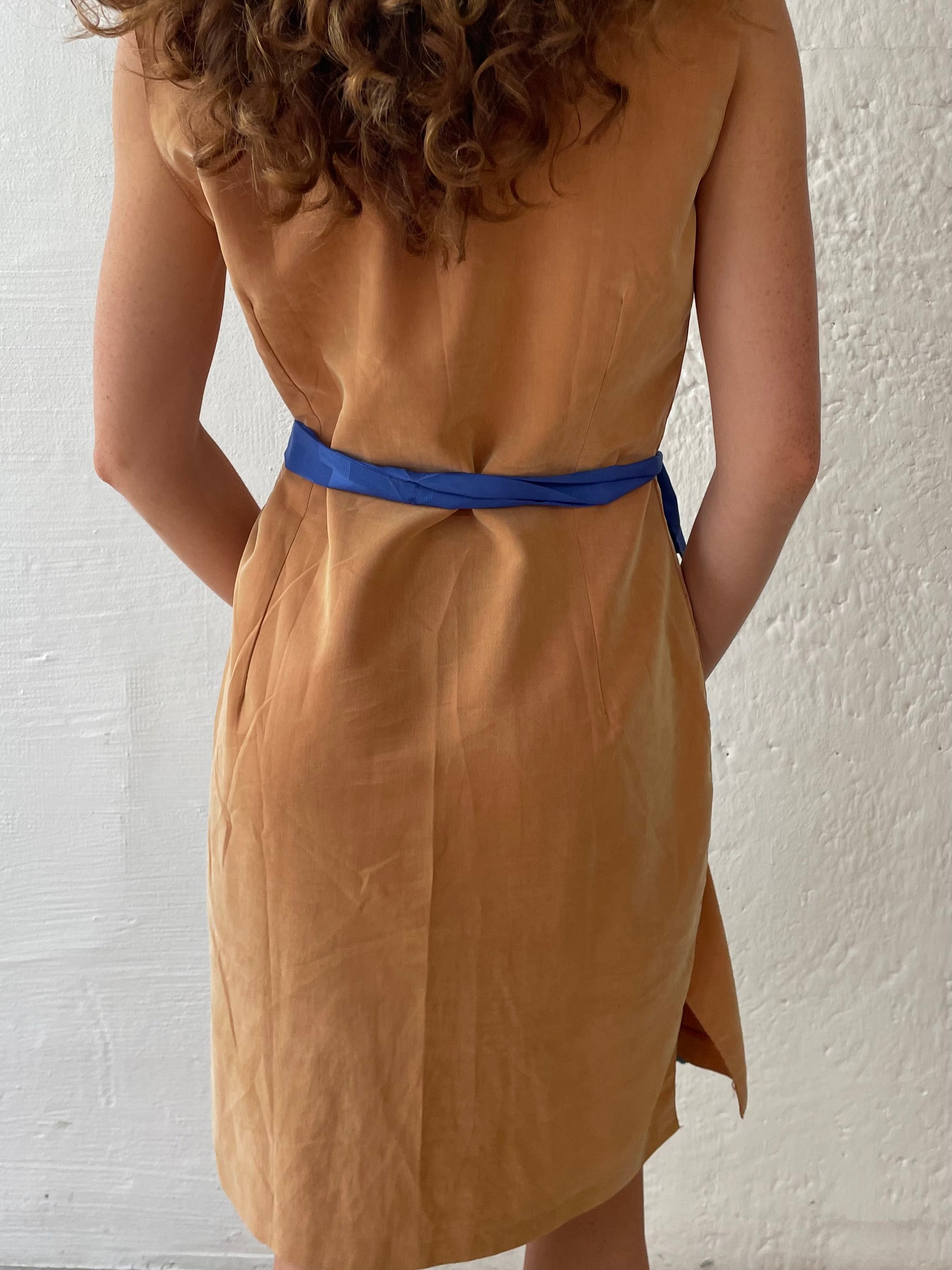 Stoff Kleid braun M (ohne Gürtel)