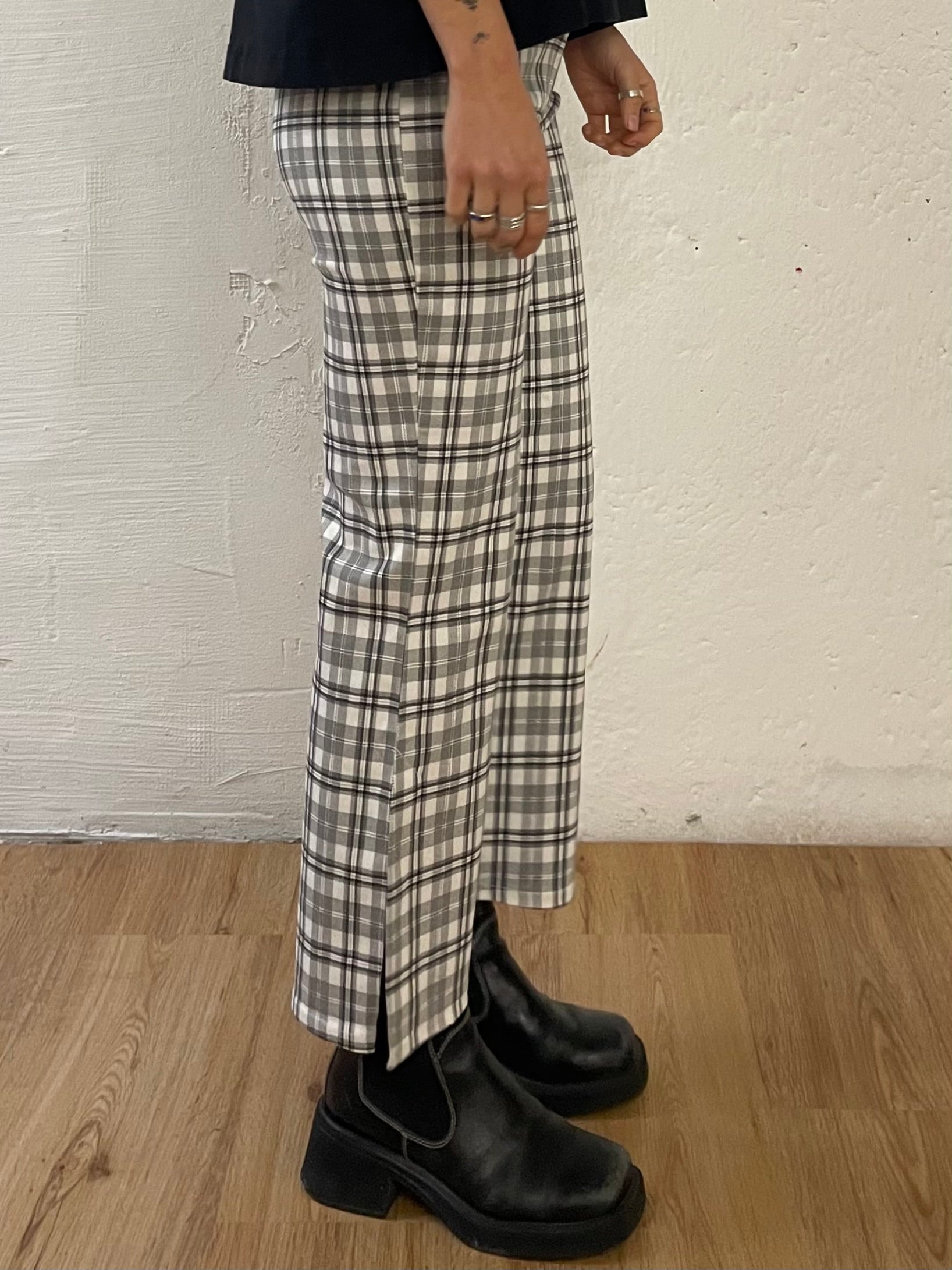 Flared Slim Fit Trousers – Made in France White/Grey – S