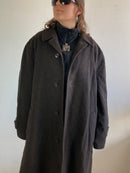 Coat Vintage Brown Wool High-Quality Long Unisex – M/L