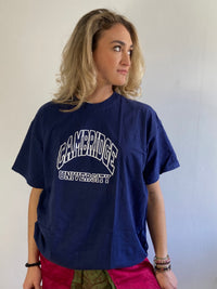 T-Shirt Cambridge University Front Print Fruit of the Loom Blue Layering – XL
