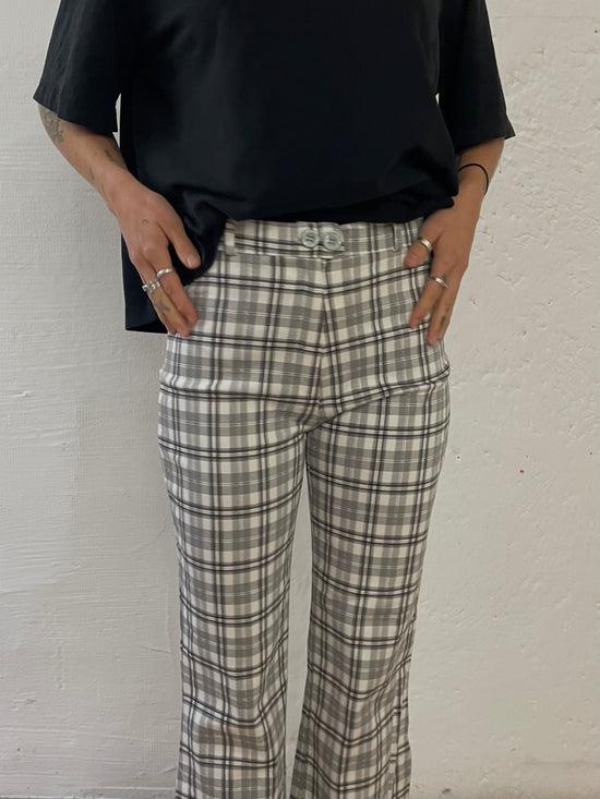 Flared Slim Fit Trousers – Made in France White/Grey – S