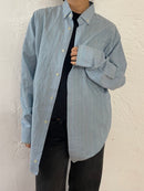 Long Sleeve Shirt Blue with Red Lines – M/L