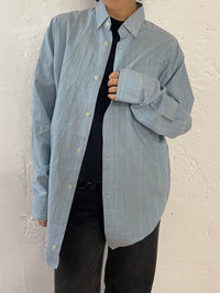 Long Sleeve Shirt Blue with Red Lines – M/L