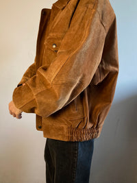 Jacket Vintage Oversized Leather Light Brown Unisex – L