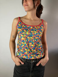 Spaghetti Top Vintage Y2K Smarities Colorful Women – S
