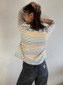 Longsleeve Vintage White Striped Classic Layering Shirt Women – S/M