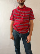 Polo Shirt Paul & Shark Red & Black Striped Cotton – XL