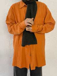 Oversized Bonita Shirt Orange Long Sleeve – M