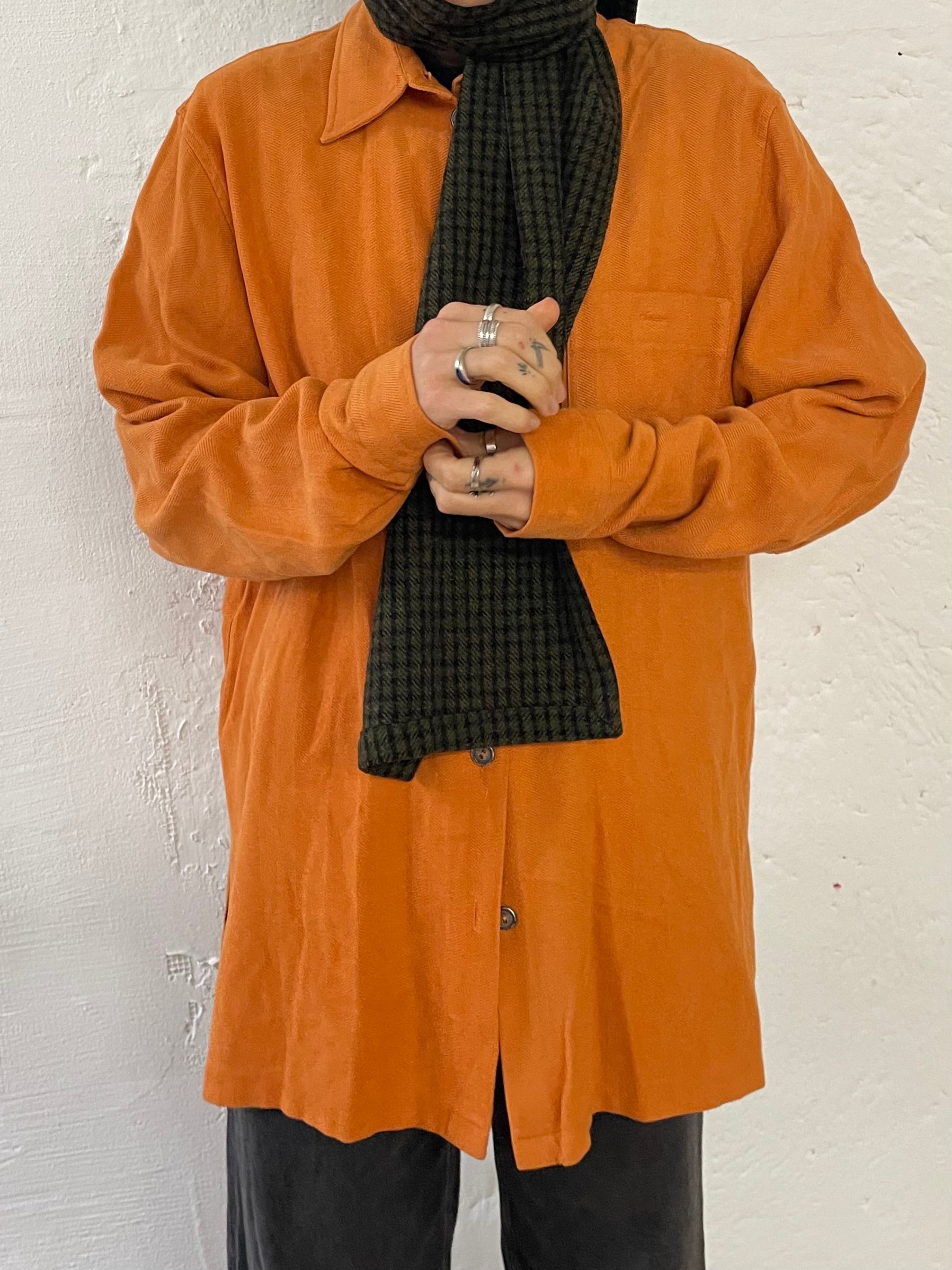 Oversized Bonita Shirt Orange Long Sleeve – M
