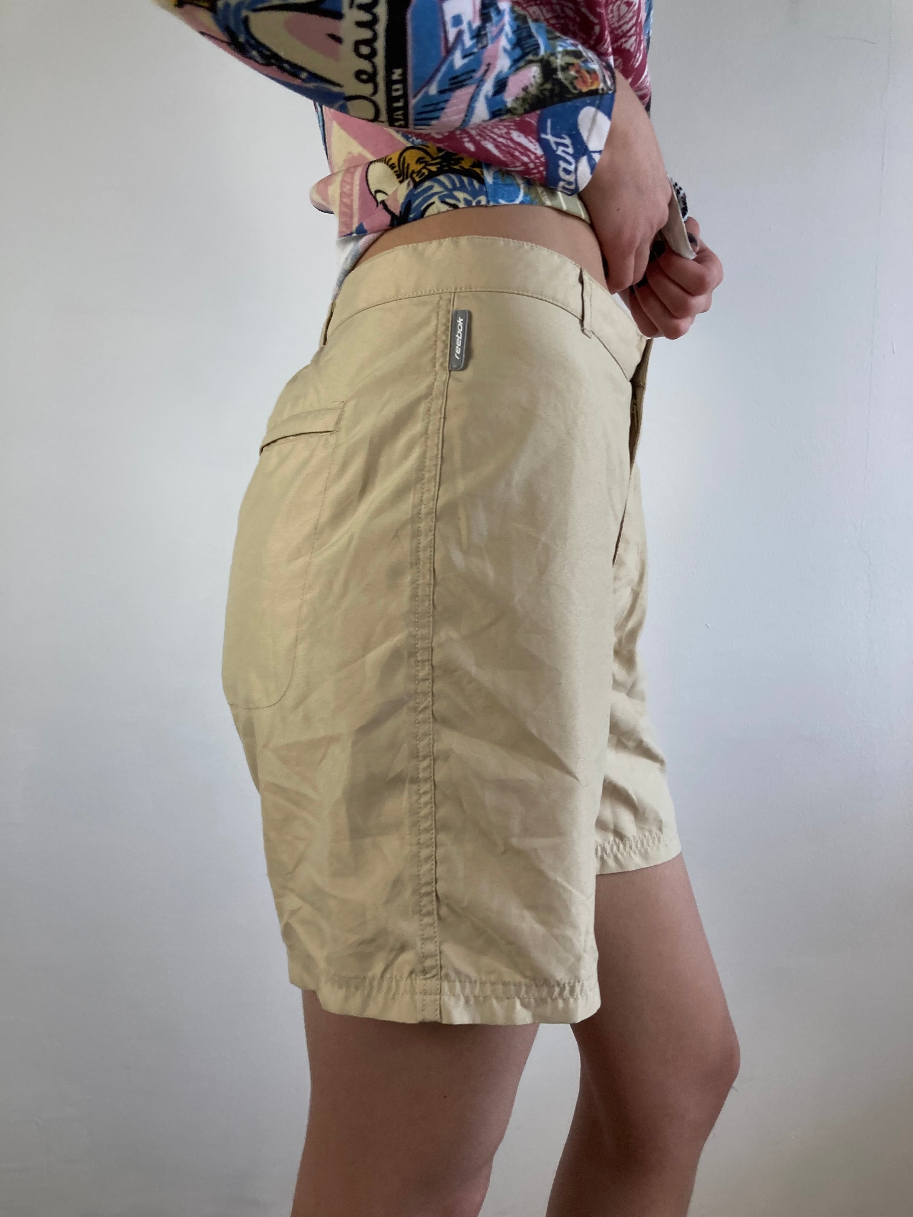 Shorts Vintage Reebok Beige Casual Sport Minimal Summer – M