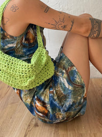Vintage Bag gehäkelt grün