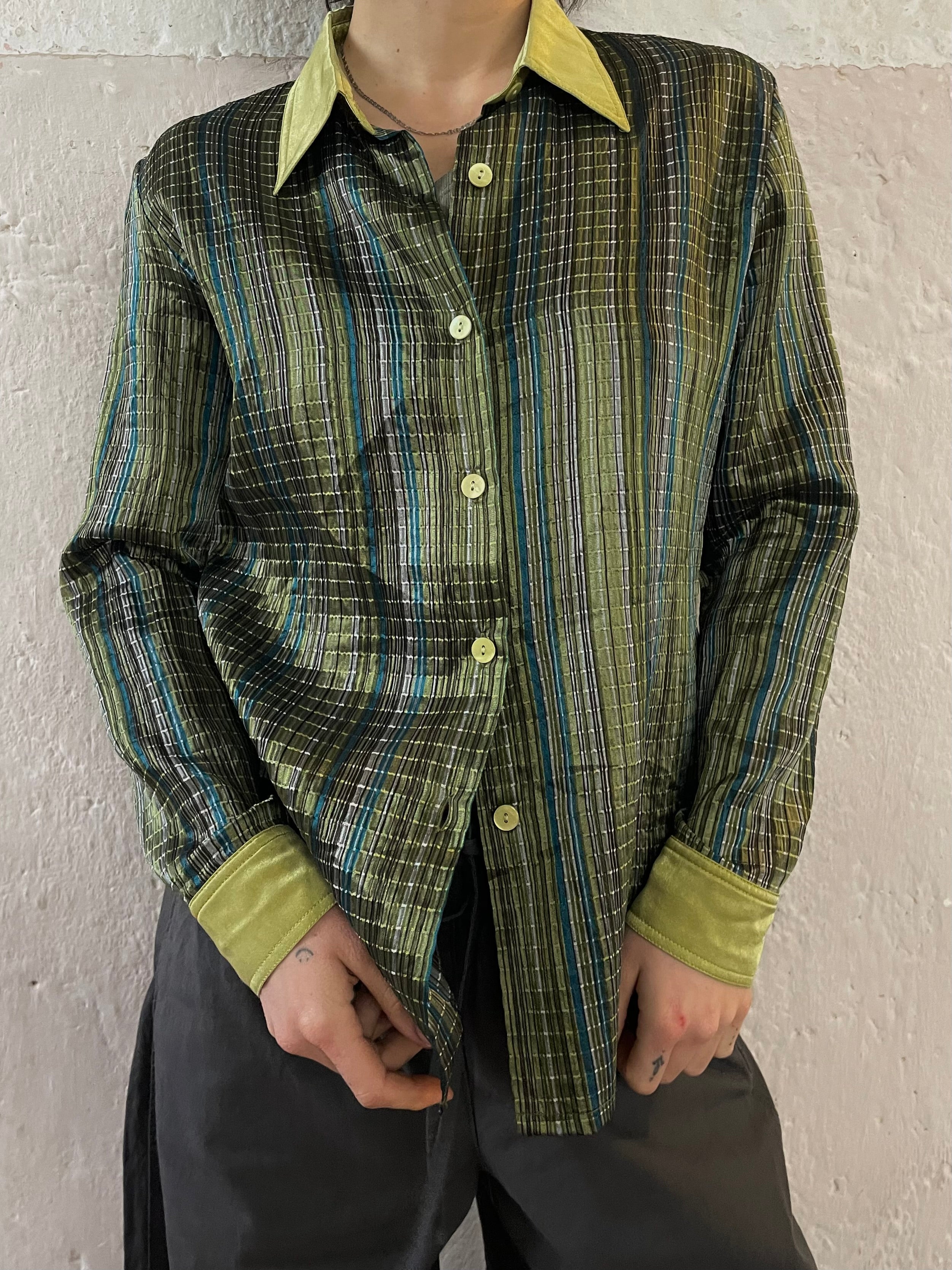 Langarm grüne Bluse - Kleiderhaufen - Default Title