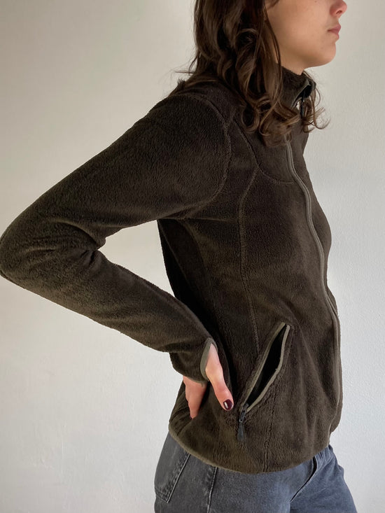 Fleece Jacket Vintage Seeland Brown Outdoor Hunting Style Warm Layering – M
