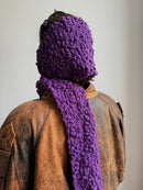 Vintage Fluffy Scarf Purple - One Size