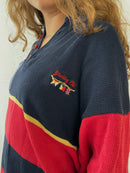 Vintage Jachting Club Polo Sweater Oversized Red Black – M