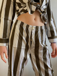 Two-Piece Set Vintage Striped Jacket & Trousers Sumavan Unisex – M