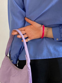 Bag Small Shoulder Bag Purple Zip Closure – One Size
