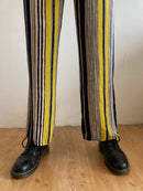 Trousers Vintage Straight Leg Striped Elastic Waist Unisex – M/L