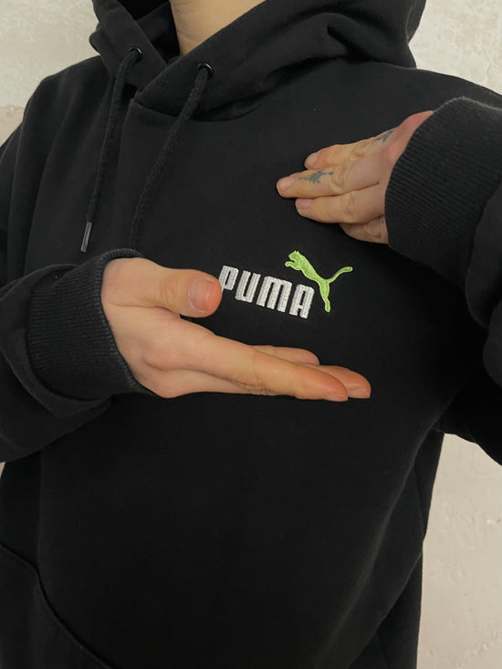 Puma Hoodie Front Logo Black Slim Fit – S