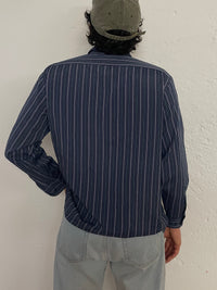Vintage Yeshi Shirt Long Sleeve Blue Striped – L