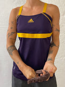 Sleeveless Top Adidas Purple &amp; Yellow Fitted Women – M