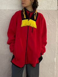 Versatile Red Fleece Jacket - Kleiderhaufen - Default Title