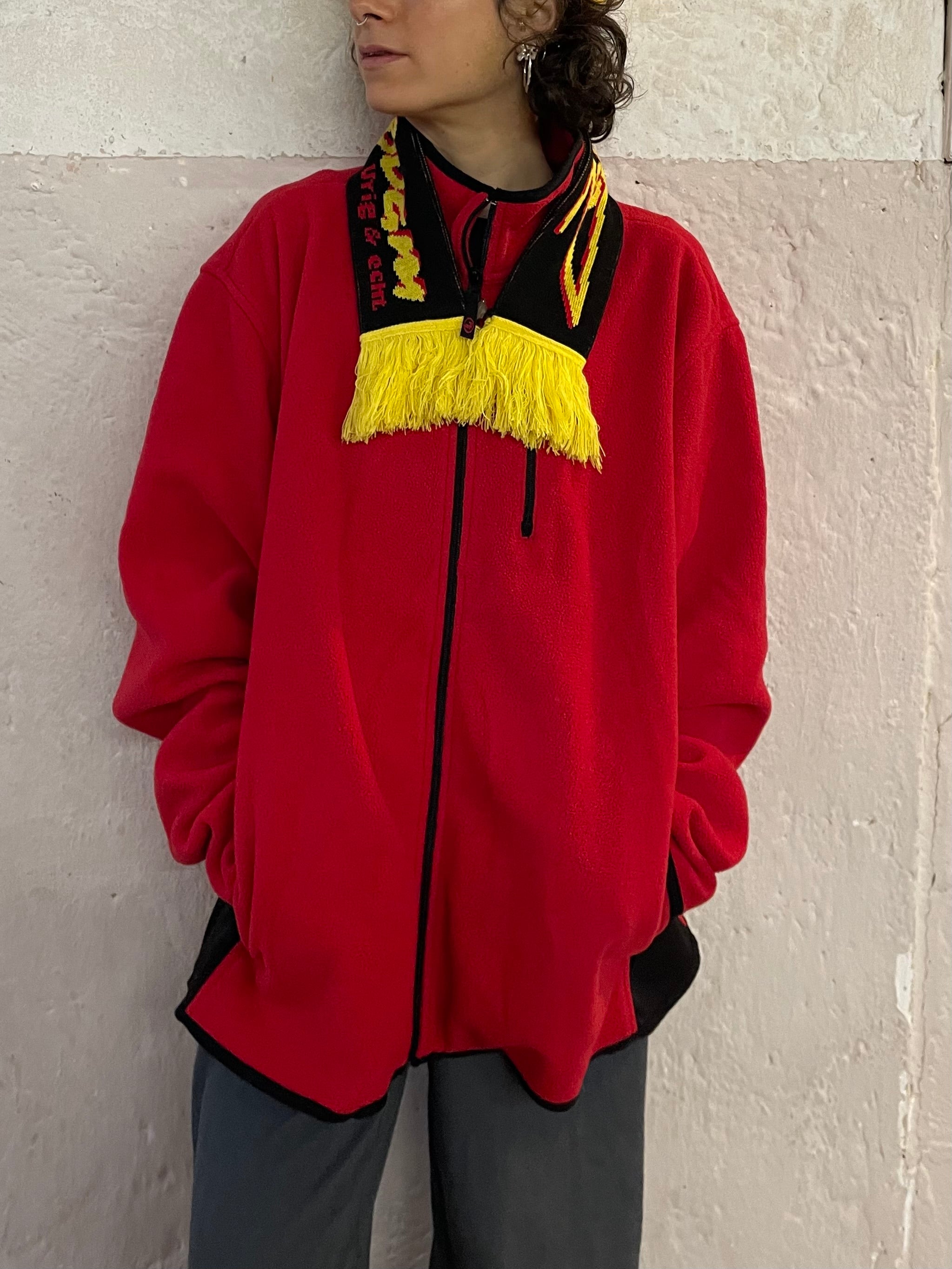 Versatile Red Fleece Jacket - Kleiderhaufen - Default Title