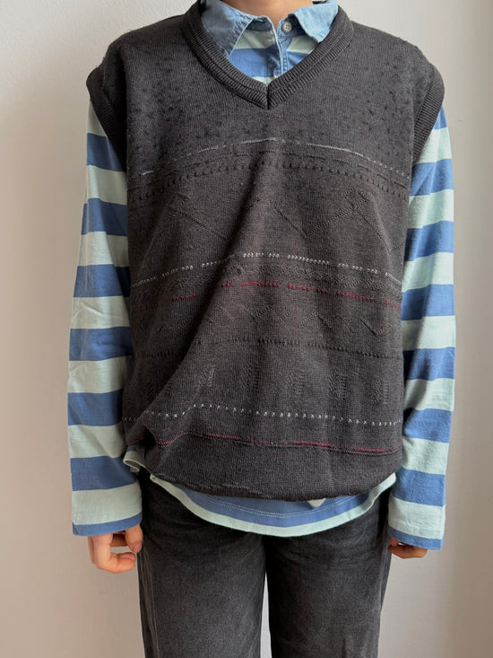 Giramondo Wool Pullunder Unisex Grey - L