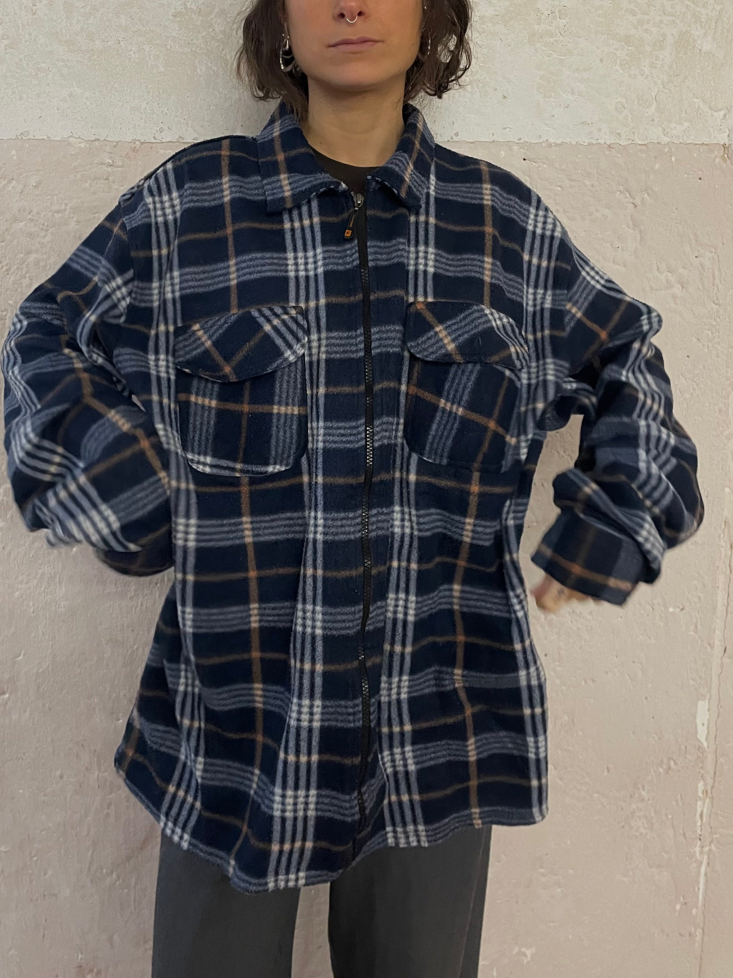 Stoffhemd Oversized Unisex Blue - Kleiderhaufen - Default Title