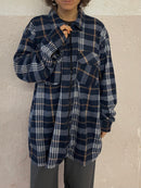 Stoffhemd Oversized Unisex Blue - Kleiderhaufen - Default Title