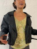 Lederjacke Schwarz Oversized M