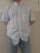 Oversized Blau/Weiß kariertes Hemd XL - Kleiderhaufen - Default Title