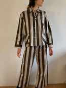 Two-Piece Set Vintage Striped Jacket & Trousers Sumavan Unisex – M