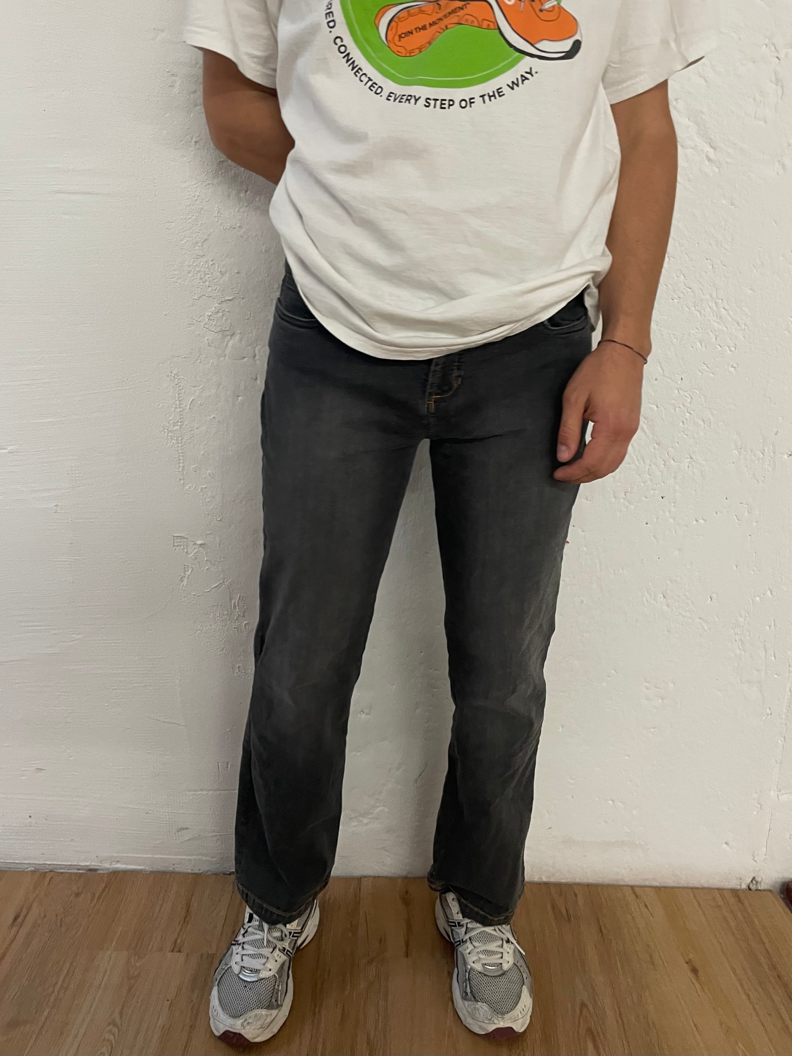 Vintage Michele Boyard Jeans Grey Orange Stitching Detail – L