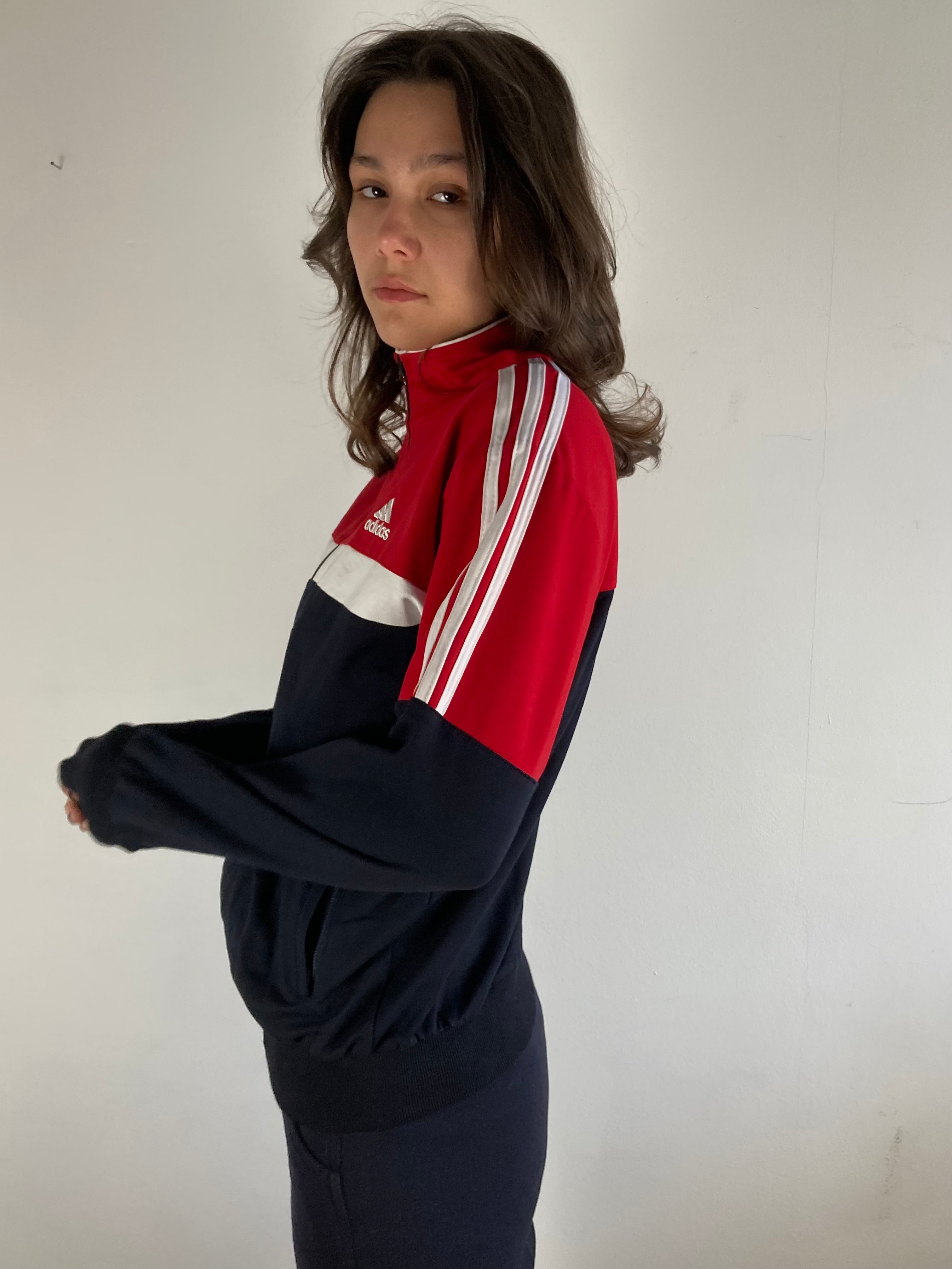Track Jacket Vintage Adidas Sport Unisex Spring Zip Jacket Retro – M