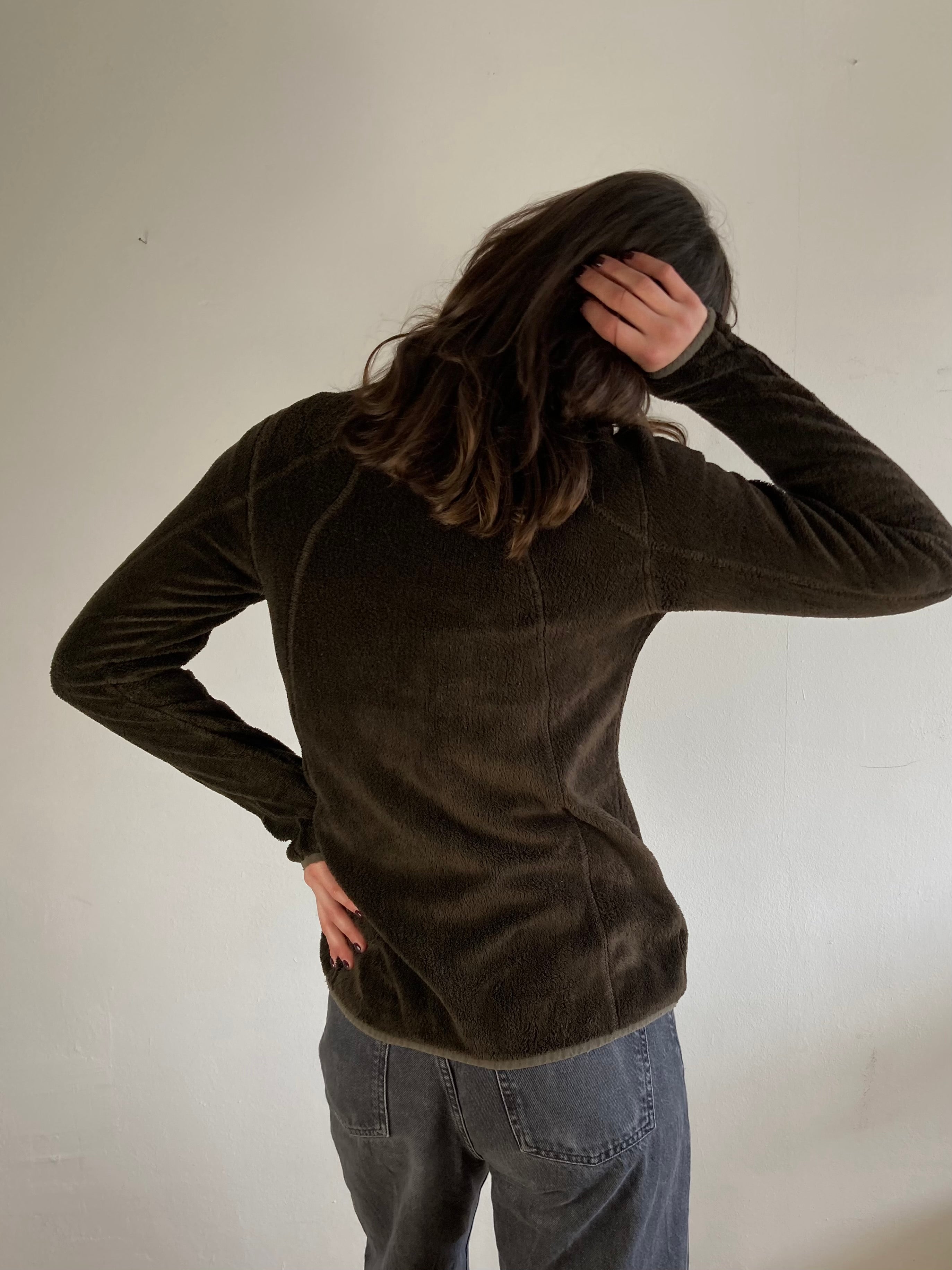 Fleece Jacket Vintage Seeland Brown Outdoor Hunting Style Warm Layering – M