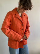 Jacket Vintage Orange Patterned Cotton Spring Lightweight Layering Unisex – M