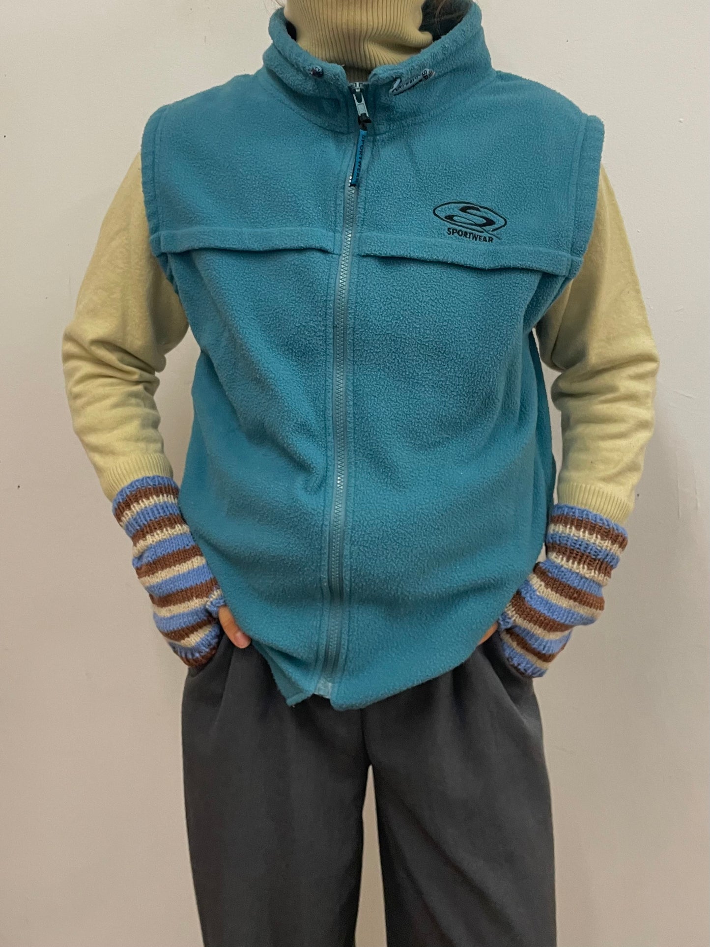 Warm Sportswear Vest Blue