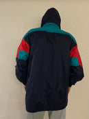 Rain Jacket Rucanor Hooded Waterproof Black & Turquoise & Red – XL