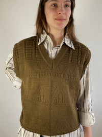 Pullunder Vintage West Germany Brown Wool Blend Knit Unisex Layering – M/L