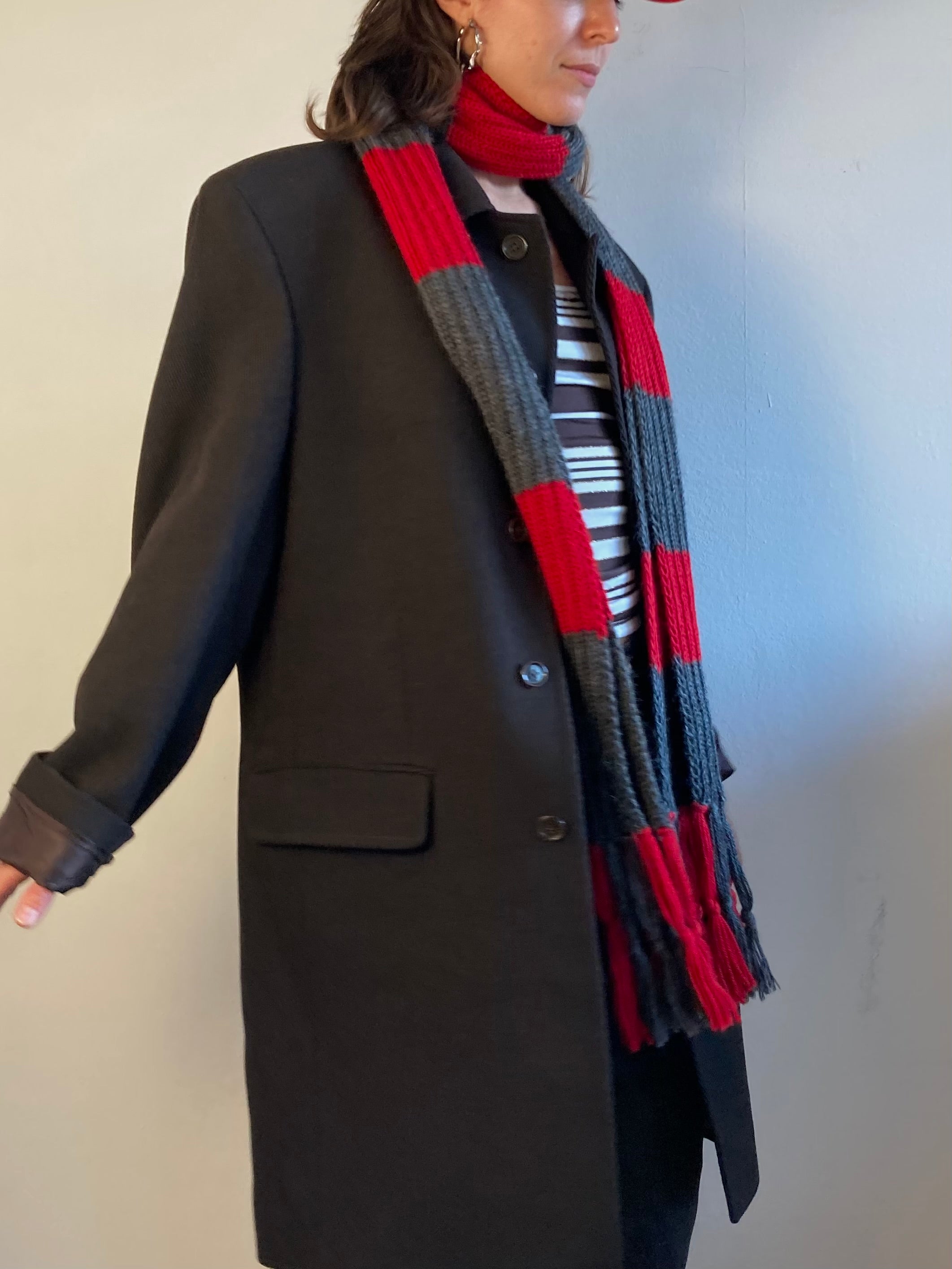 Coat Griffe Noire Brown Wool-Blend Spring Coat Unisex – M/L