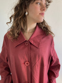 Trench Coat Vintage Red Lightweight Layering Vissavi Women – M