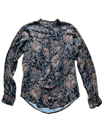 Vintage Blouse Patterned Shirt Long Sleeve – M