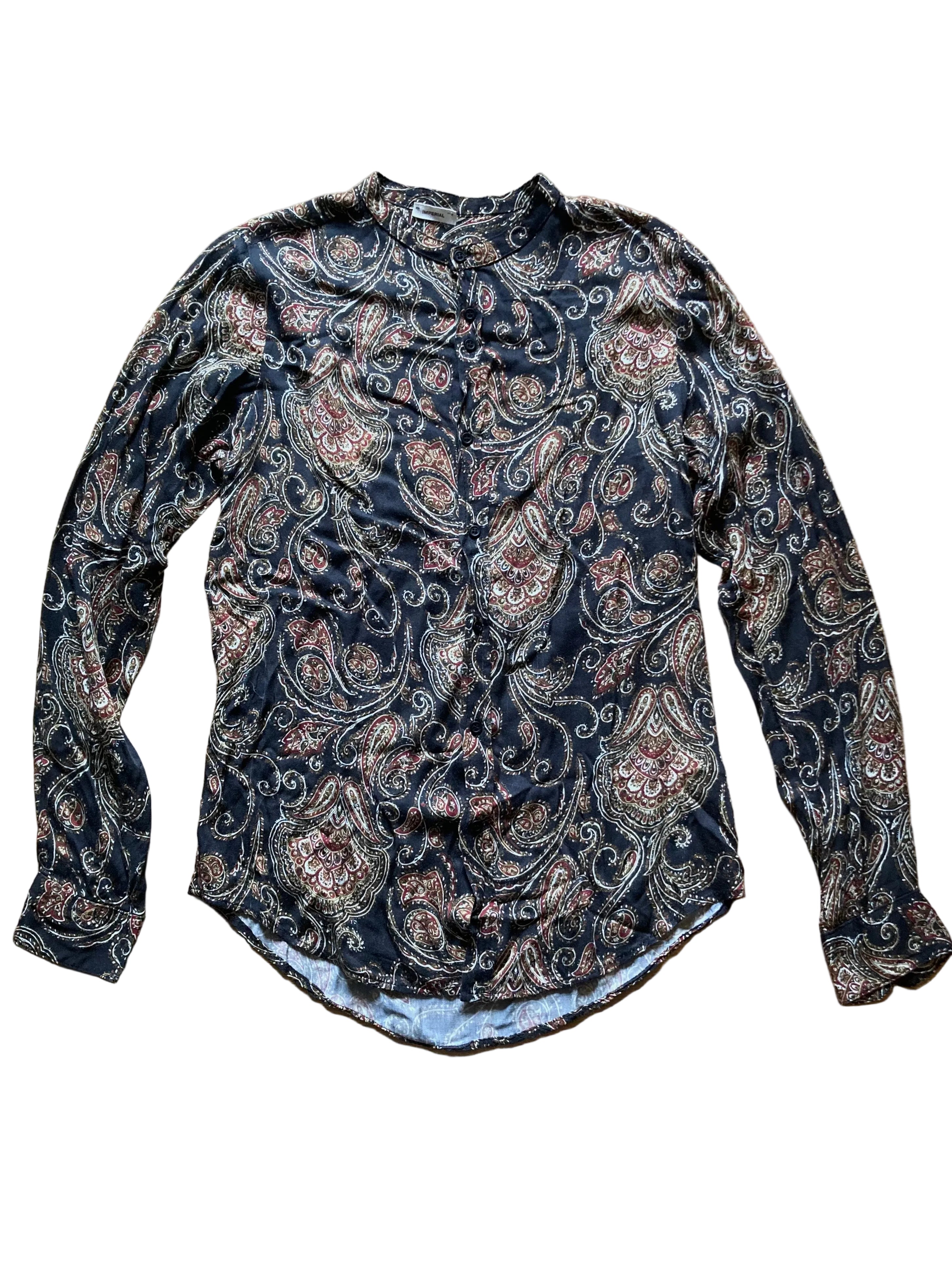Vintage Blouse Patterned Shirt Long Sleeve – M