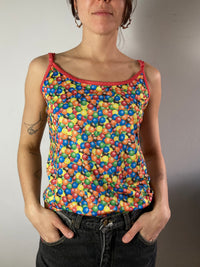 Spaghetti Top Vintage Y2K Smarities Colorful Women – S