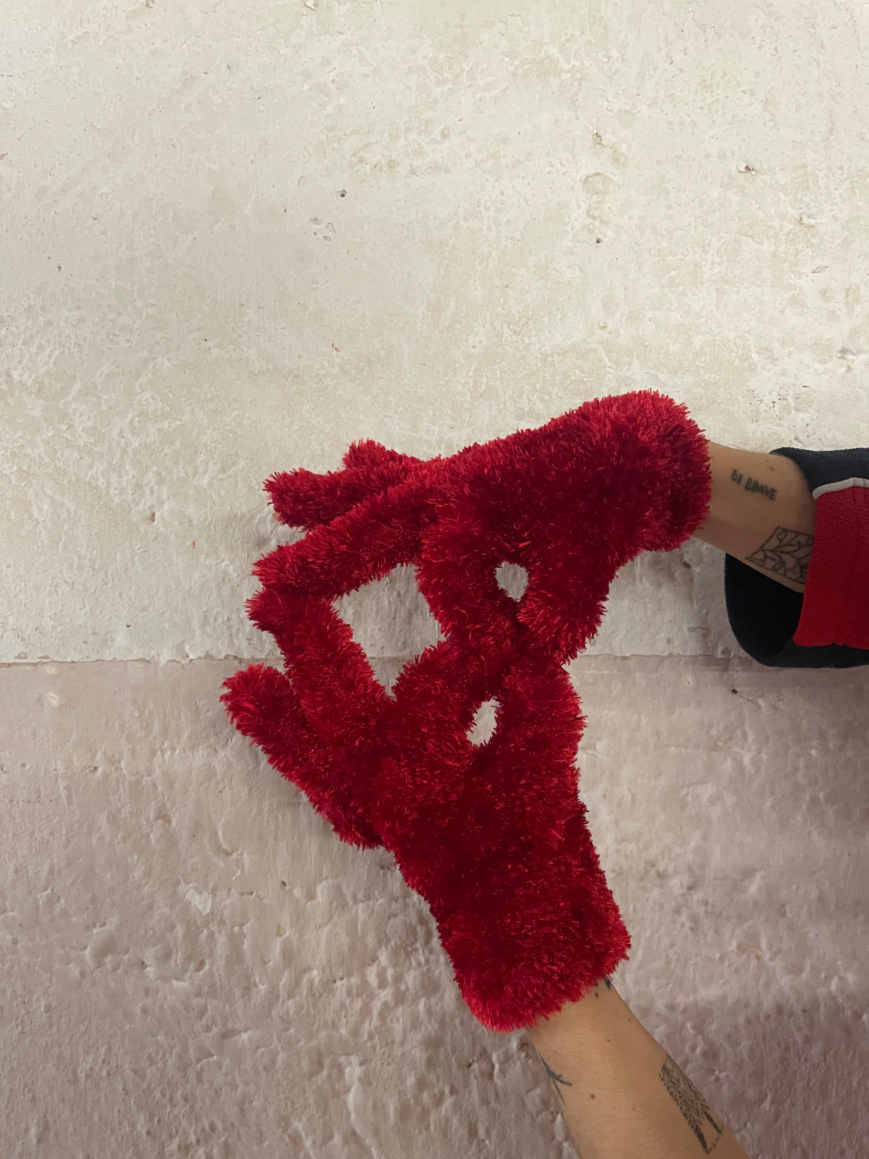 rot funny warm Gloves - Kleiderhaufen - Default Title