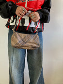 Bag Brown Plaid Fringed Detail Small Women – One Size