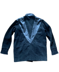 Jacket Men’s Oversized Vintage Leather Jacket with Buttons – L